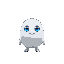 little white blob creature with blue eyes