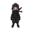 a ninja, withou much acessories, in black.
