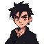 d&d style, vampire fighter, eye color red, clothing overcoat black color, man , wearing fighter gloves, young, dread hair , shard fighter, hair with dread, class ladino, tatto