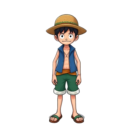 generate a tibia-based character, inspirated on luffy from one piece