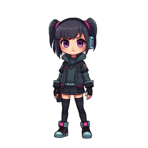 little girl cyberpunk