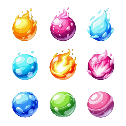 magic spheres that has each one a different type of elemental nature force.