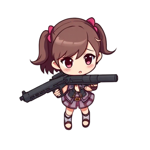 chibi girl with a gun