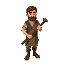 normal peasant with a club, the face that looks like henry cavil