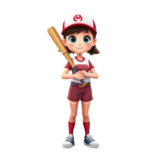 girl holding a baseball bat