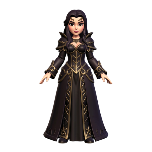 create a 3d model of a gothic woman in the style of a nintendo 64. 