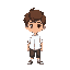boy with brown hair, white shirt,