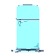 front view of a classic refrigerator to use as a background image for a notice board app ,style pixel art