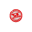 completed red stamp mark. style pixel art 