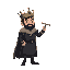 a king in dark clothes