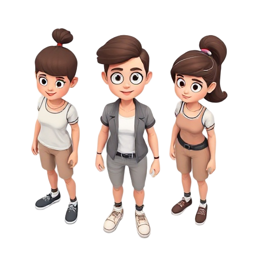 3d low poly top-down; toony; cabeça grande, corpo compacto; membros simples; flat colors; outfit neutro liso; face neutra amigável; sem acessórios; base modular para skins.