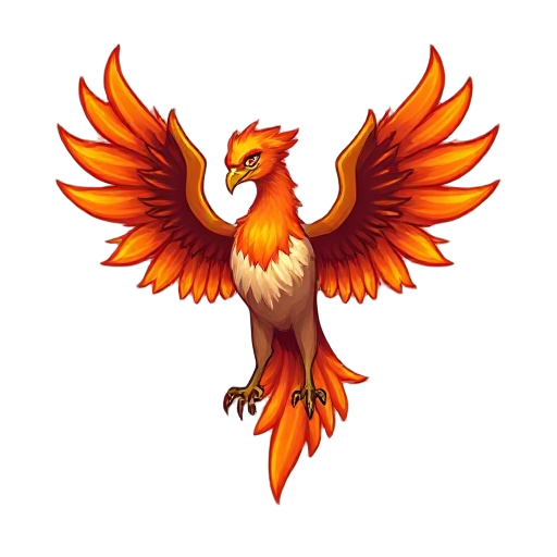 make a phoenix with the fire form body but philippine eagle concept