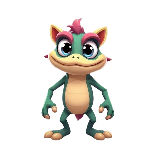 crie um personagem de sapo quadrúpede para um jogo de plataforma 2d. o sapo deve ter cores vibrantes e expressivas, estilo cartoon, com olhos grandes e destacados. ele deve ter pernas fortes e flexíveis, adaptadas para pular e se movimentar rapidamente. o