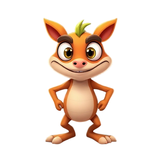 crie um personagem de sapo quadrúpede para um jogo de plataforma 2d. o sapo deve ter cores vibrantes e expressivas, estilo cartoon, com olhos grandes e destacados. ele deve ter pernas fortes e flexíveis, adaptadas para pular e se movimentar rapidamente. o