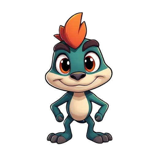 crie um personagem de sapo quadrúpede para um jogo de plataforma 2d. o sapo deve ter cores vibrantes e expressivas, estilo cartoon, com olhos grandes e destacados. ele deve ter pernas fortes e flexíveis, adaptadas para pular e se movimentar rapidamente. o