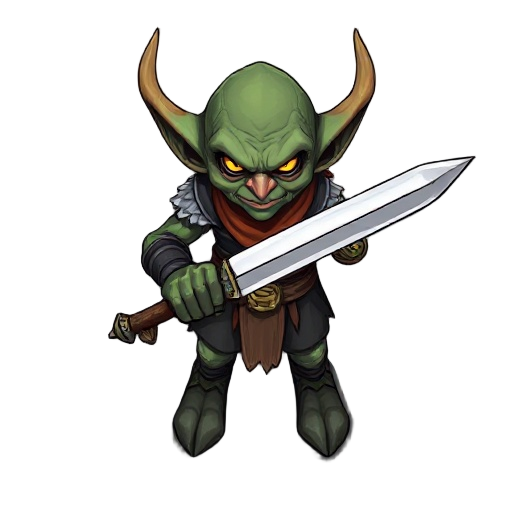 goblin enemy, with gloves and sword
