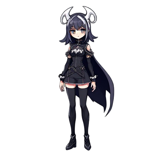 faça uma personagem feminina inspirado no jogo hollow knight