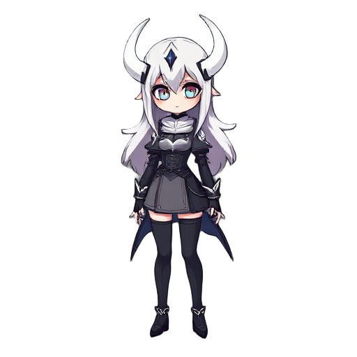 faça uma personagem feminina inspirado no jogo hollow knight