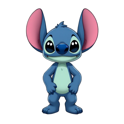 faça uma personagem inspirado no personagem stitch com cor diferente 