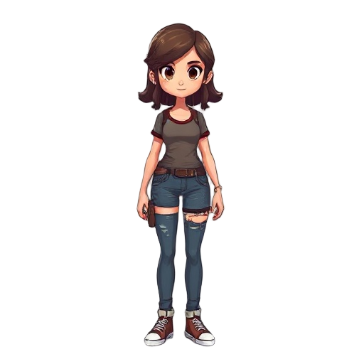 faça uma personagem feminina inspirado no jogo lost in play