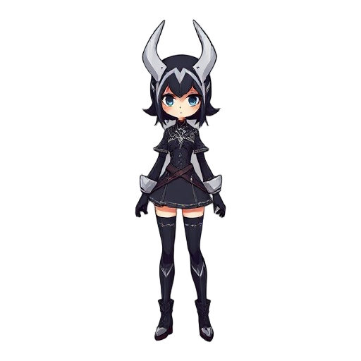 faça uma personagem feminina inspirado no jogo hollow knight