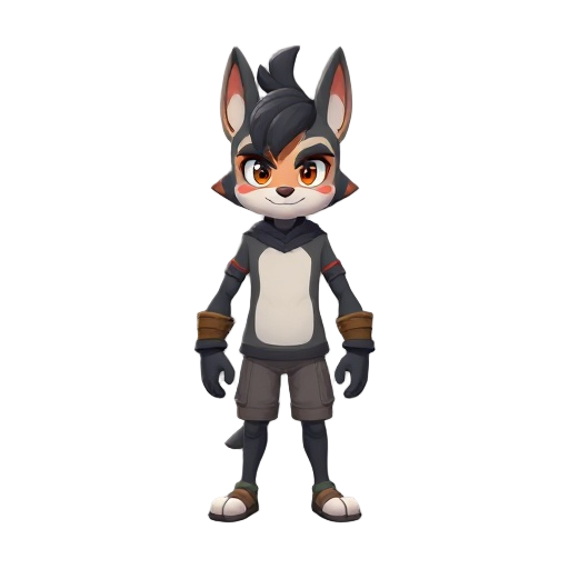 faça uma personagem com características de um guaxinim 