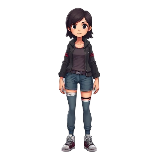 faça uma personagem feminina inspirado no jogo lost in play
