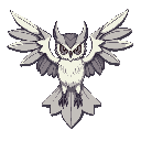 cartoon style. an animal half owl pokemon half vampire, it has long wings that spread across the ground. 90s anime style