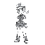 officer jenny in pokemon black and white art style, standing idle. transparent background. 