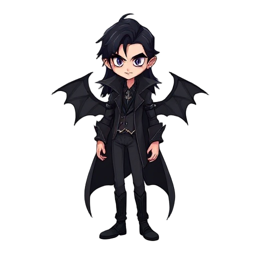 black long hair vampire male