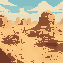 desert town that was recently destroyed by a sandstorm