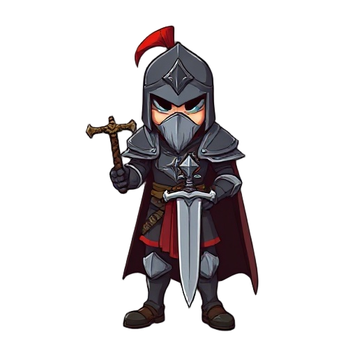 gothic knight with a sword