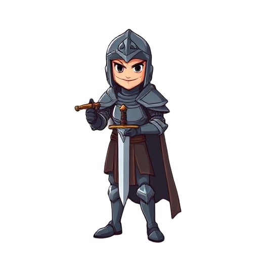 gothic knight holding a sword