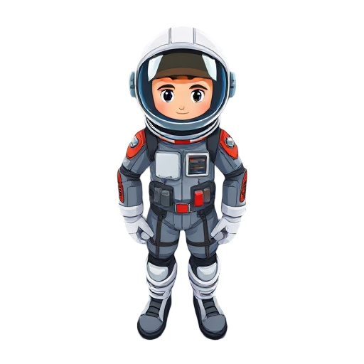 spaceship captain for top down games. in space suit