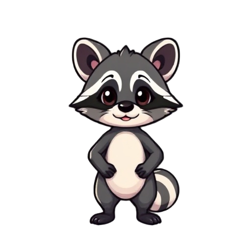 a cute pixelated raccon