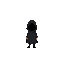 minimalistic 2d platformer character in black shroud