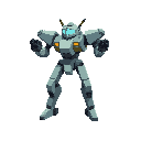 mecha with 2 legs missile launchers instead of arms no head big torso