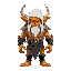 orange orc with long white hair