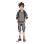 fullbody view a man teenager wearing senior high school uniform