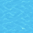 generate a seamless top-down pixel art water tile with gentle waves, varying blue hues, and subtle highlights for depth. the tile should loop smoothly without visible seams.