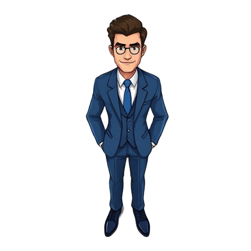 a man in a blue suit is relatively handsome 