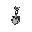 black, gray and white icon for a pixel shovel