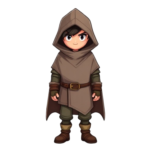 a character with a cloack covering his body