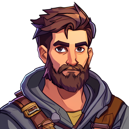 an adventurer for a 2d platform game with an rpg feel, but make him for a player