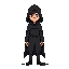 human character in a dark cloak