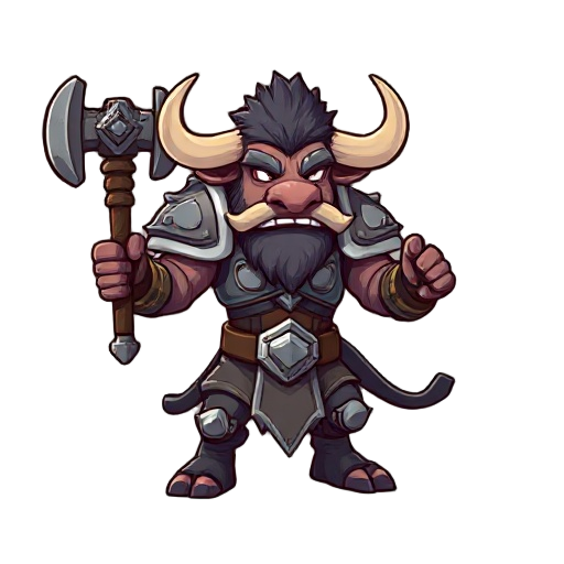 minotauro with armor and hammer