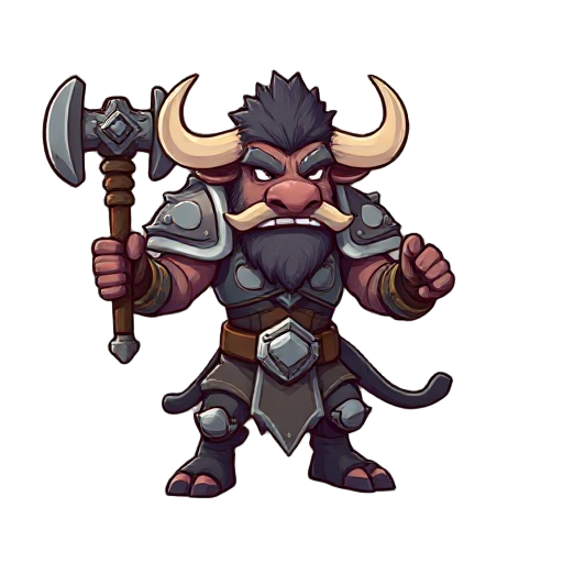 minotauro with armor and hammer