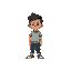 a sprite sheet of exactly 3 sprites showing a young juan gabriel (mexican boy) idle animation sequence. the sprites must be arranged horizontally in a single row with equal spacing. frame 1: standing
