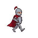 draw a sprite of a knight character walking, do it in the style of nintendo ds sprites