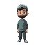 make a islamic boy character wearing cap and have a beard side